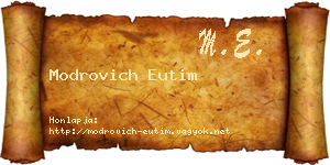 Modrovich Eutim névjegykártya